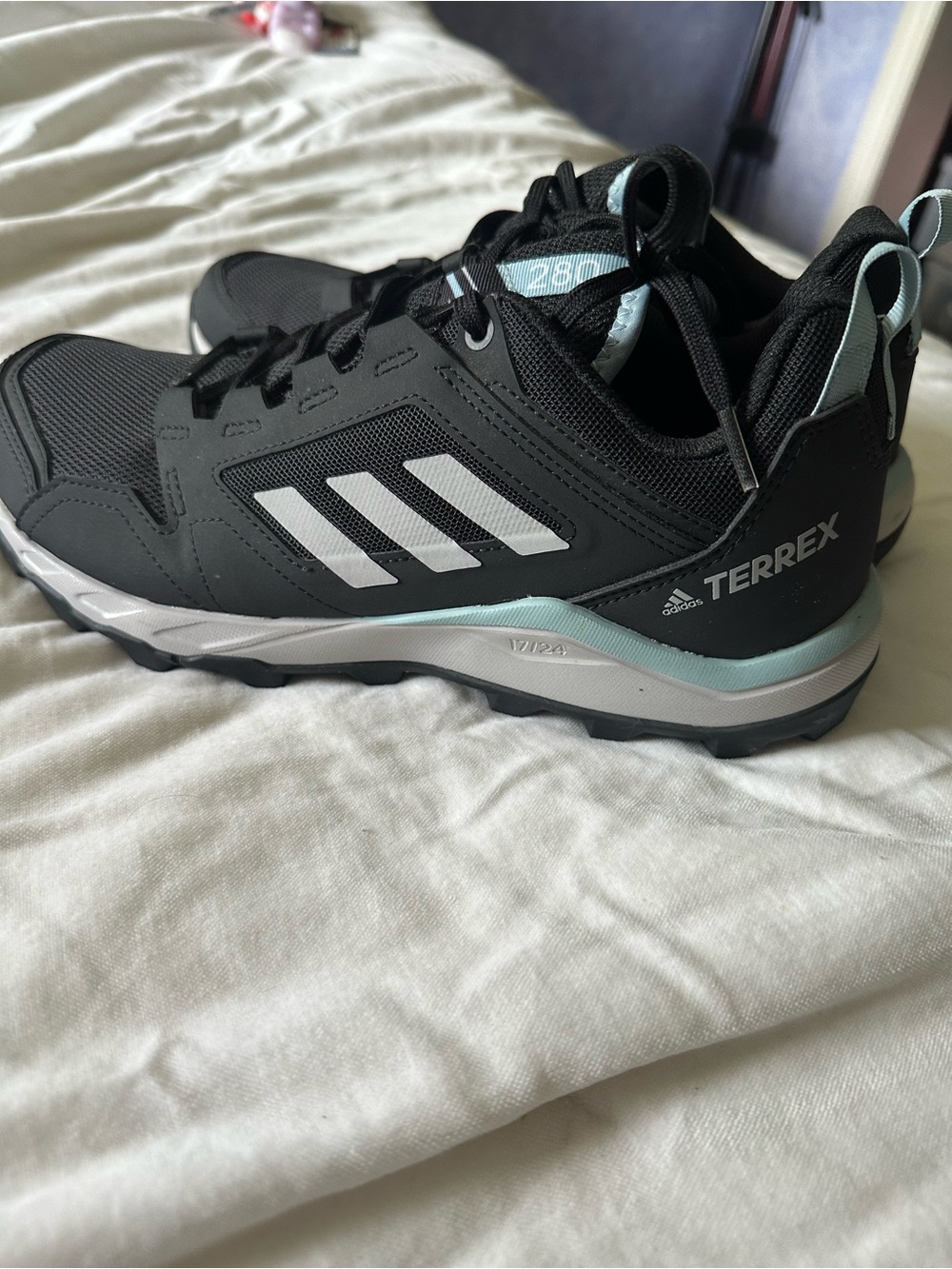 adidas Terrex Women's Black Trail Running Shoes with Mint Accents